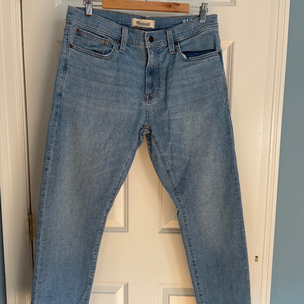 Madewell men's light blue slim jeans
